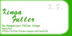 kinga fuller business card