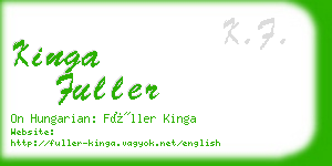 kinga fuller business card